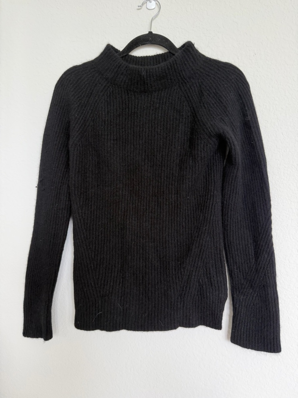 NWT Ann Taylor Mock neck Cashmere Black Sweater